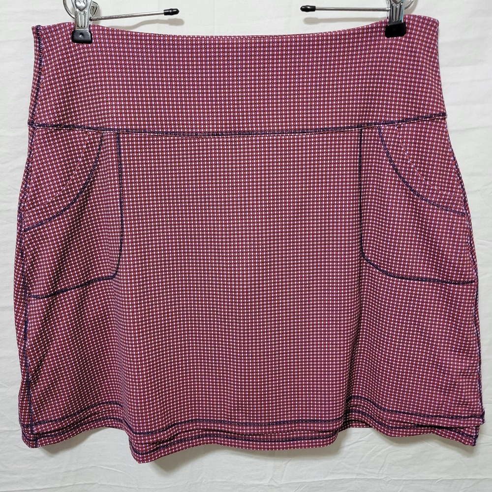 Peter Millar NWT Golf Tennis Sport Skort Cubes Red Pink Women's‎ Size XL 50+ UPF